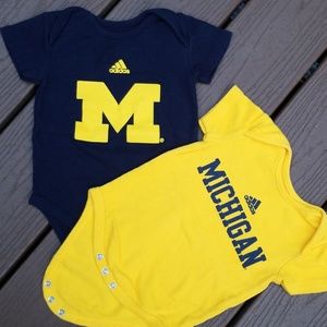 Adidas Michigan Onesies (2) 6-9M